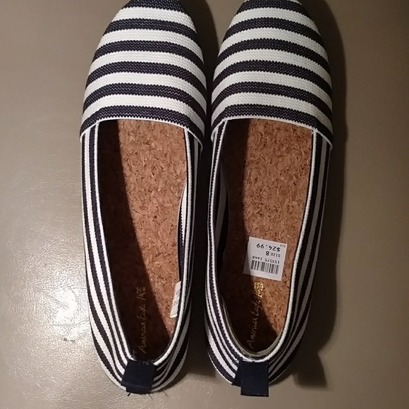 SALE! New stretch elastic flats, navy/white - Picture 4 of 7
